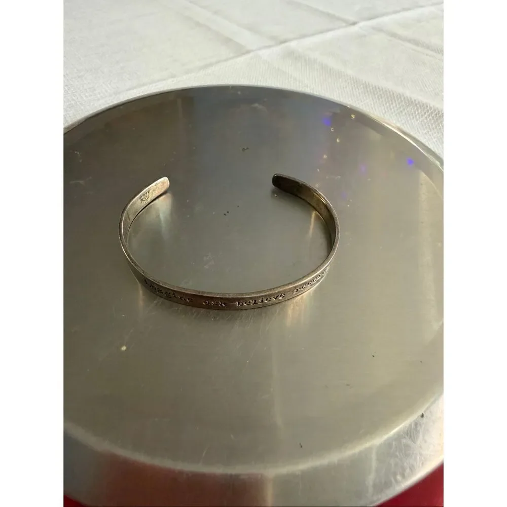 Imagine Ask Believe Receive Silver Inspirational Bracelet